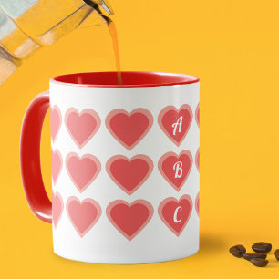 Caneca Coração Duplo Monograma Personalizado