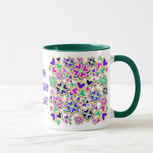 CANECA CORAÇÃO E FLORES