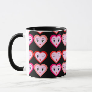 Caneca Coração Emoji Emoticons Moda