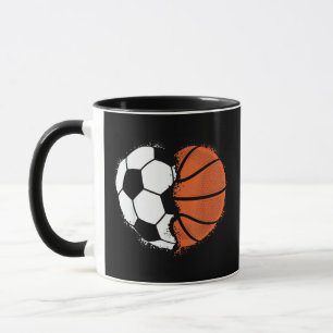 Caneca Coração Esportes Futebol Basquete Bola Amante Vale