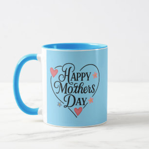 Caneca Coração Floral Dia das Mães – Atencioso