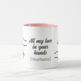 Caneca Coração Mãos Todo o Meu Amor Personalizada