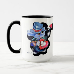 Caneca Coração Metálico - Guitarra Mug