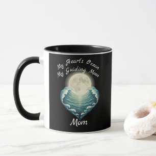 Caneca Coração Oceano Guiando Lua Mãe