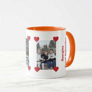 Caneca Coração Orgulhosa Madrinha Adora Personalizar Fo