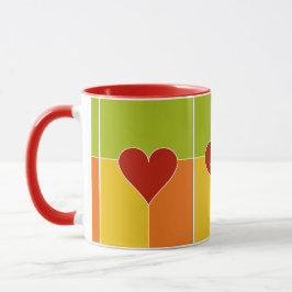 Caneca Coração Padrões de monograma personalizado