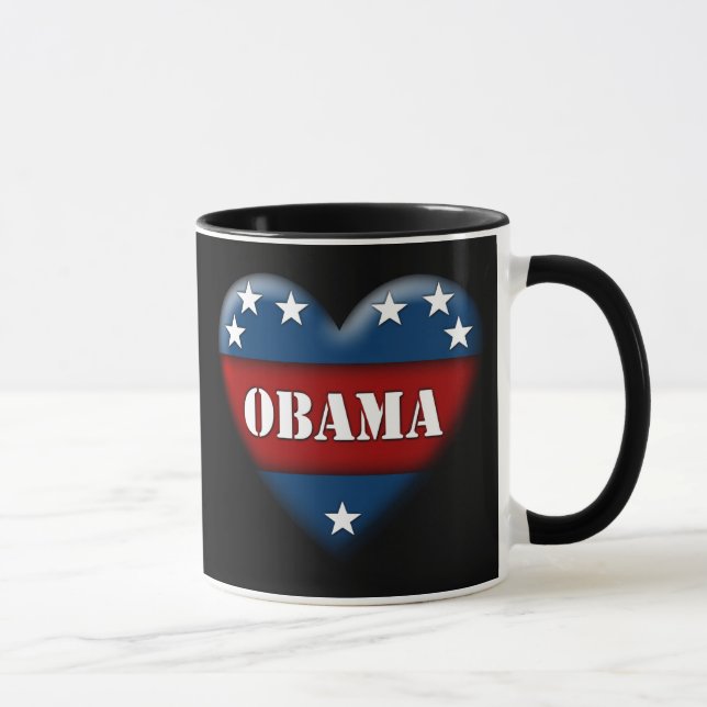 Caneca coração patriótico de obama (Direita)