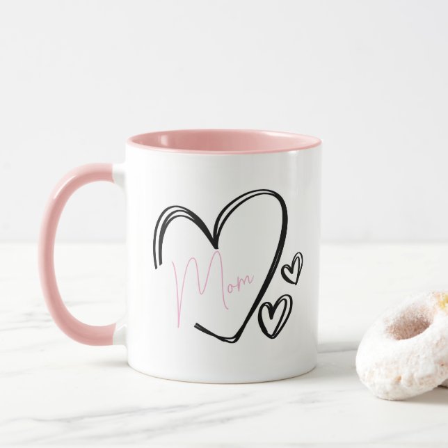 Caneca Coração Personalizável (Com Donut)