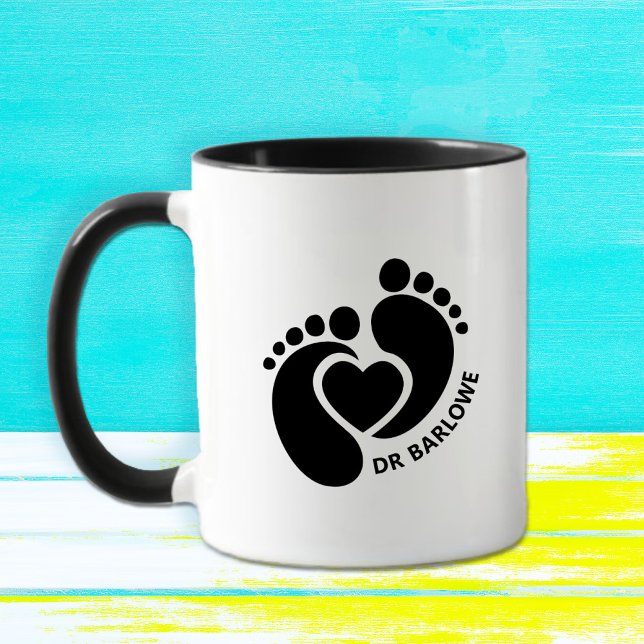 Caneca Coração Pezinhos de Bebê (Criador carregado)