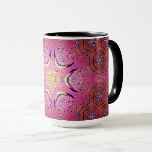 Caneca Coração Radiante Caleidoscópio