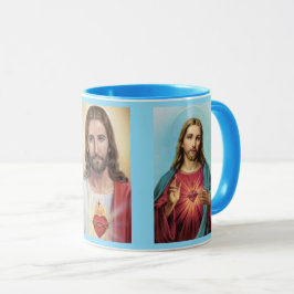 Caneca Coração Sagrado de Jesus Blue Gift Coffee Cup Mug