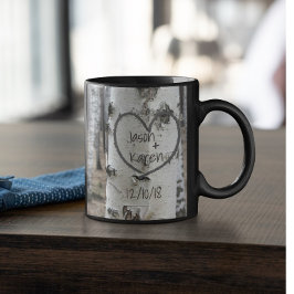 Caneca Coração Talhado Rústico Personalizado do País