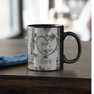 Caneca Coração Talhado Rústico Personalizado do País