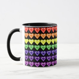 Caneca Corações arco-íris