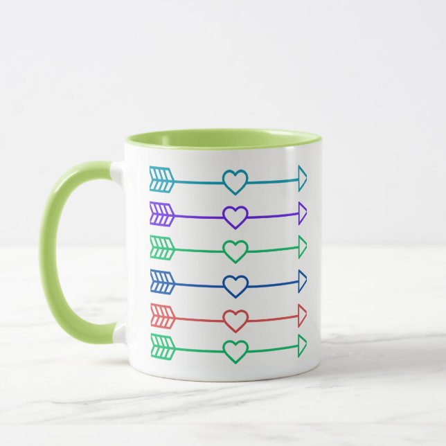 Caneca Corações Arte Moderna Design (Esquerda)