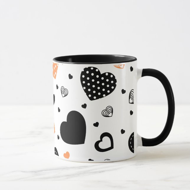Caneca Corações Arte Moderna Design (Direita)