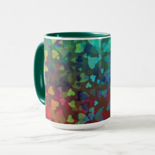 Caneca Corações Caindo Vermelho e Verde