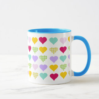 Caneca Corações coloridos