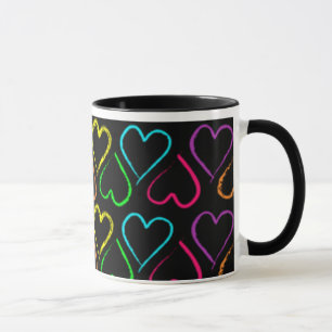 Caneca Corações Coloridos