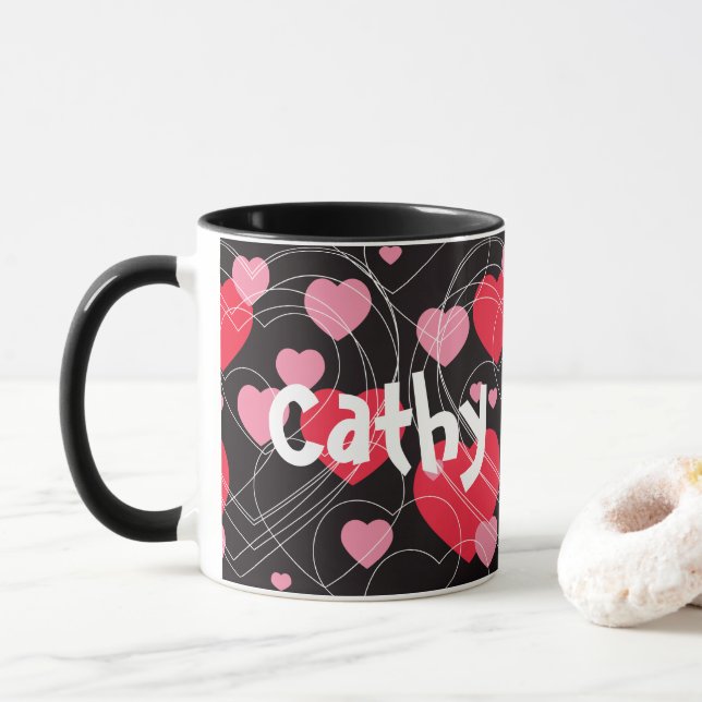 Caneca Corações, corações, corações (Com Donut)