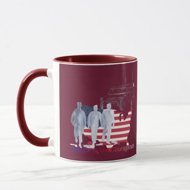 Caneca Corações corajosos grená (Esquerda)