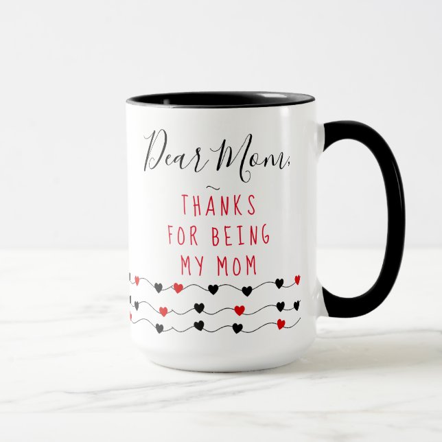 Caneca Corações de Amor | Minha Mãe Personalizada (Direita)