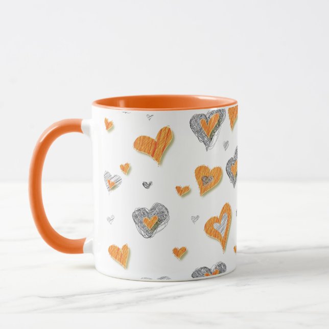 Caneca Corações de Arte Lápis (Esquerda)