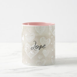 Caneca Corações de Creme Romântico