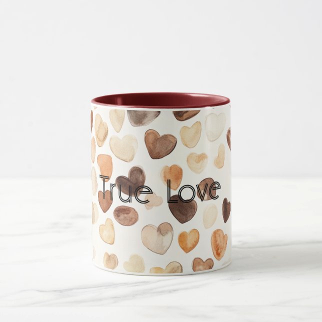 Caneca Corações de Grão de Café com Creme (Centro)