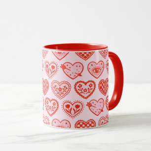 Caneca Corações Decorados