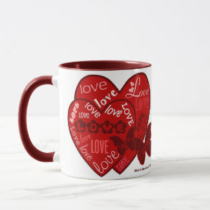 Caneca Corações dias de os namorados e Mug de Amor (2)