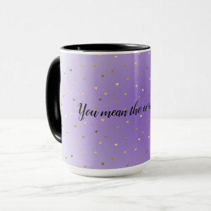 Caneca Corações Dourados de Qua Ombre Roxo