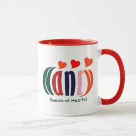 Caneca Corações e Nome de "Nancy" Personalizados e Bonito
