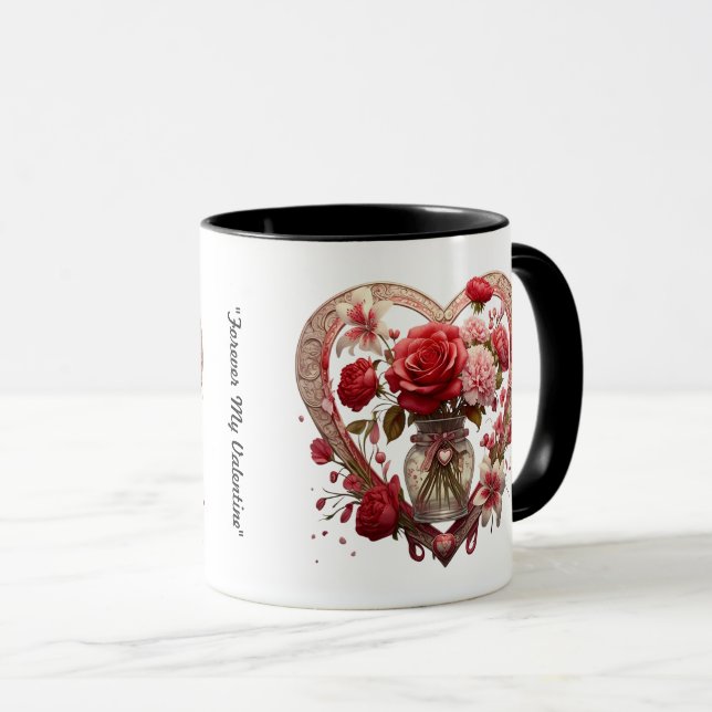 Caneca "Corações e Rosas" (Frente Esquerda)