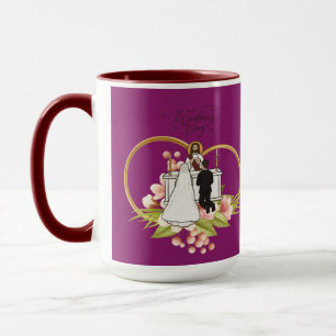 Caneca Corações entrelaçados magenta