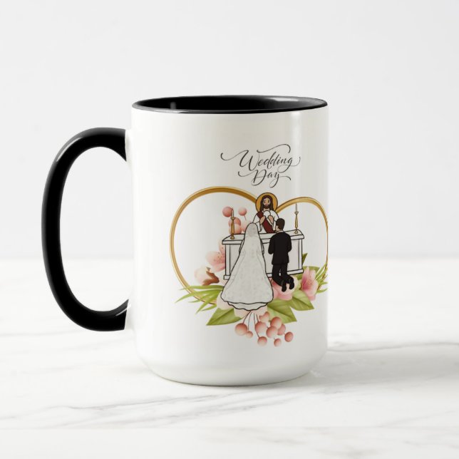 Caneca Corações entrelaçados preto e branco (Esquerda)