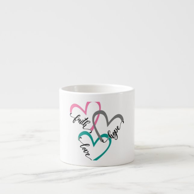 Caneca Corações Fé Esperança Amor (Frente)