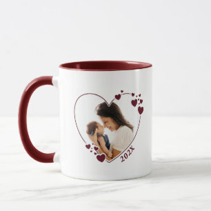 Caneca Corações Fotografia Foto Maroon