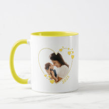 Corações Fotografia Foto Mug Yellow