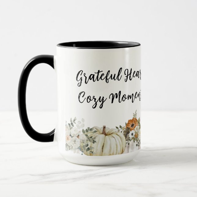 Caneca Corações Gratos, Momentos Loucos Felizes Feliz Açã (Esquerda)