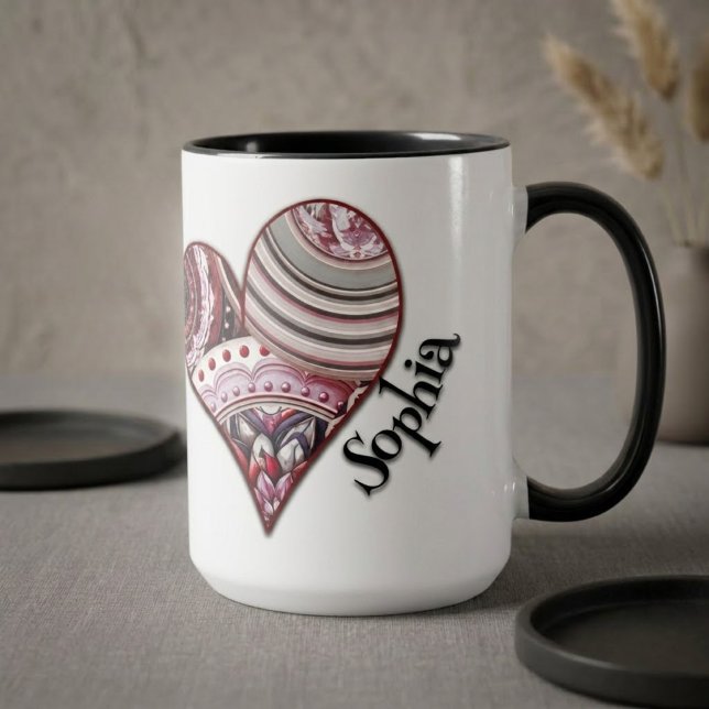 Caneca Corações Mandalas Vintage (Criador carregado)