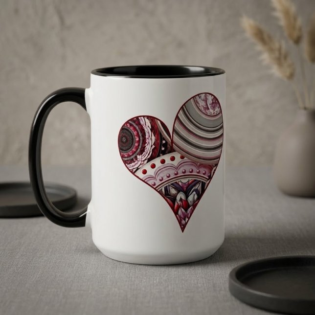 Caneca Corações Mandalas Vintage (Criador carregado)