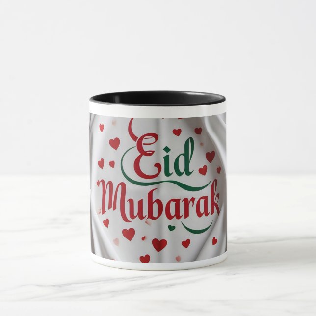 Caneca Corações Românticos Eid Mubarak (Centro)
