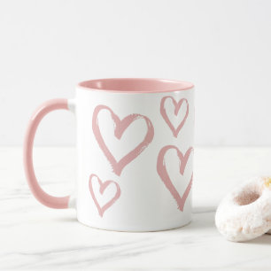 Caneca Corações Rosa
