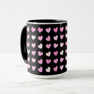 Caneca Corações Rosa Padrões Coffee Mug