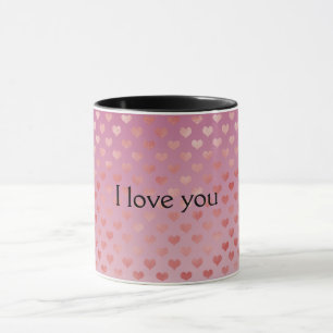 Caneca Corações Vermelhos Cor-de-Rosa