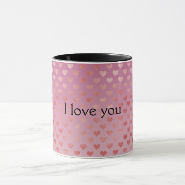 Caneca Corações Vermelhos Cor-de-Rosa (Centro)
