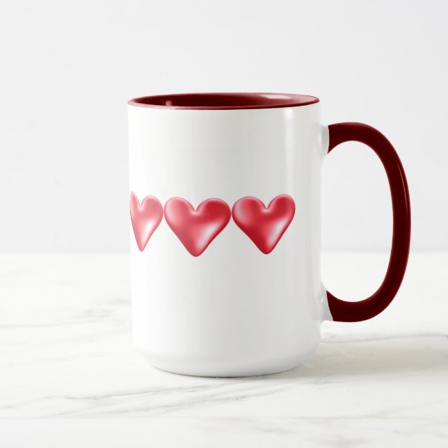 Caneca Corações Vermelhos Doces (Direita)