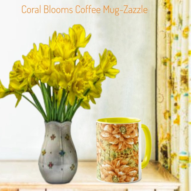 Caneca Coral Blooms (Criador carregado)