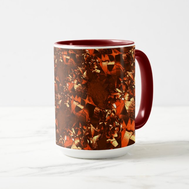 Caneca Coral brilhante e acastanhado (Frente Esquerda)